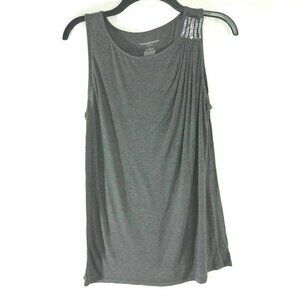 2/$30 Liz Lange Maternity Tee Shirt Large Tank Top Gray Rhinestones Stretch Tuni